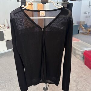 Vintage Elegant Black Sheer Cardigan
